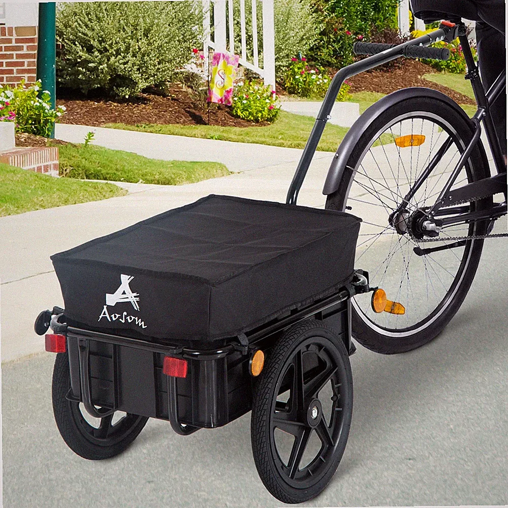 Bicycle Bike Cargo Trailer Steel Carrier Storage Cart Wheel Runner For Shopping