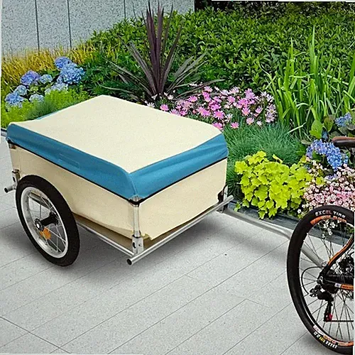 For Shopping Bicycle Bike Cargo Trailer Steel Carrier Storage Cart Wheel Runner